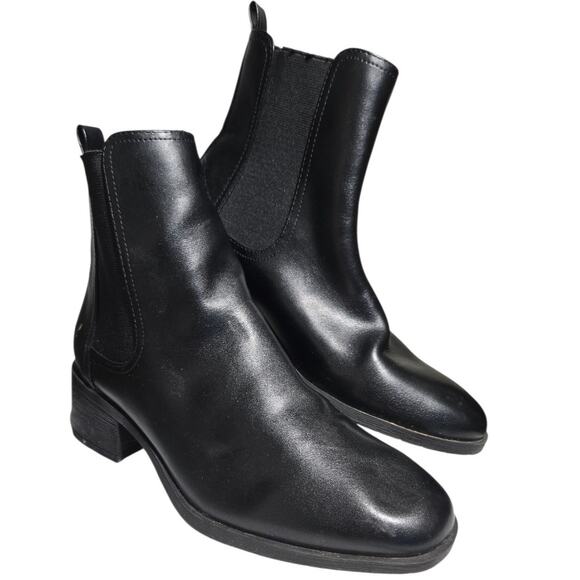 Kenneth Cole Reaction Women’s Black Leather Chelsea Ankle Boots Size 8 Medium - Picture 1 of 10